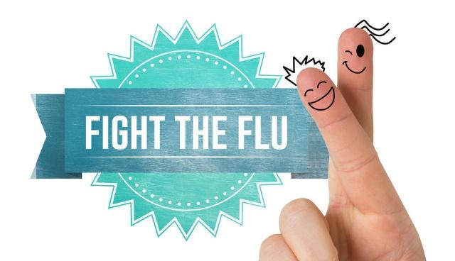 Fight the Flu logo with crossed fingers. As part of the our Boise, Garden City, Meridian, Nampa, Idaho Falls, Pocatello and Rexburg area Employee Wellness program, we help fight the flu with flu shots.