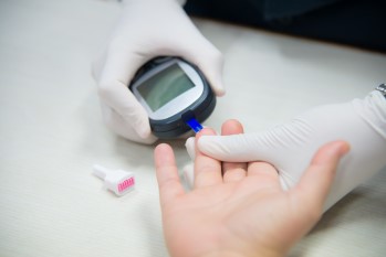 Blood test for diabetes maintenance.