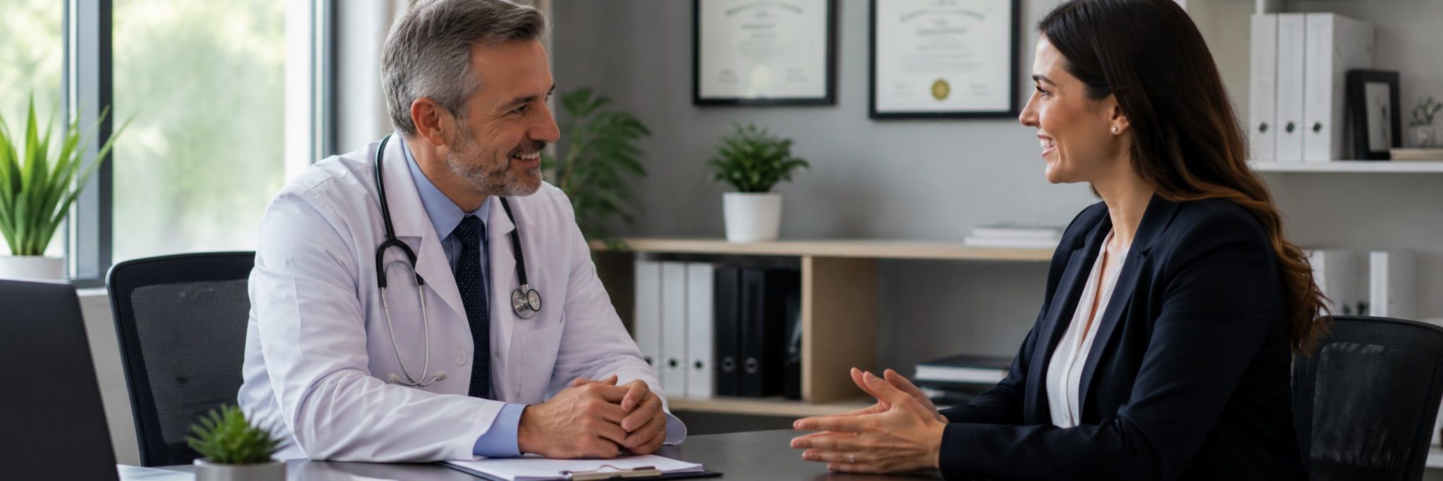 Physician meeting with an Express Lab medical laboratory representative in Boise, Meridian, Nampa, Pocatello, Rexburg or Idaho Falls location.