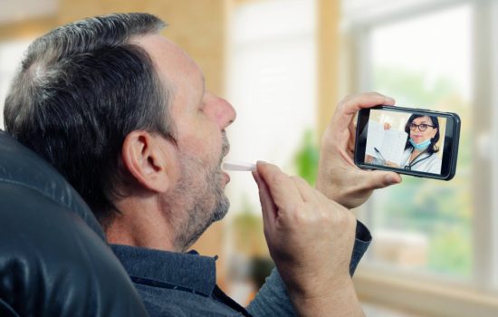 Man on IOP Program does remote saliva drug test.